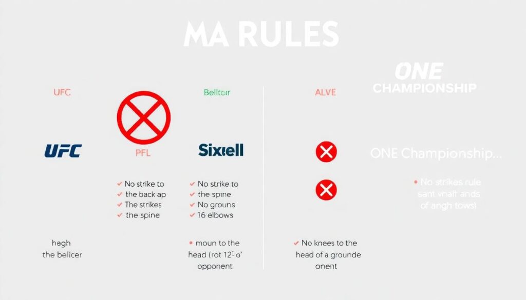 Сравнение правил и стиля боёв в UFC, PFL, Bellator, ONE и других промоушенах - иллюстрация
